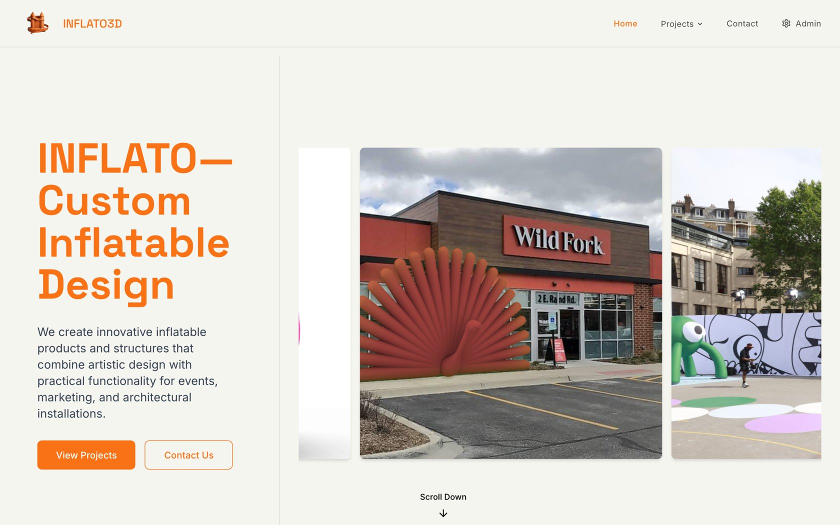 Inflato 3D showcase site